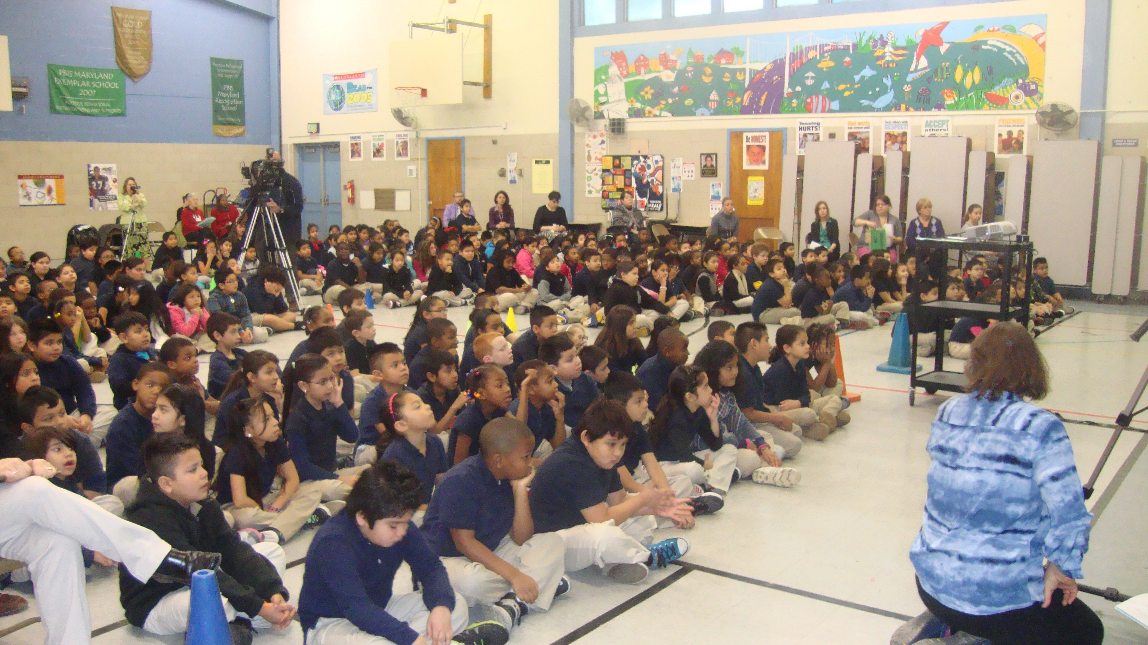 students at assembly