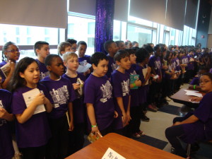 students in purple